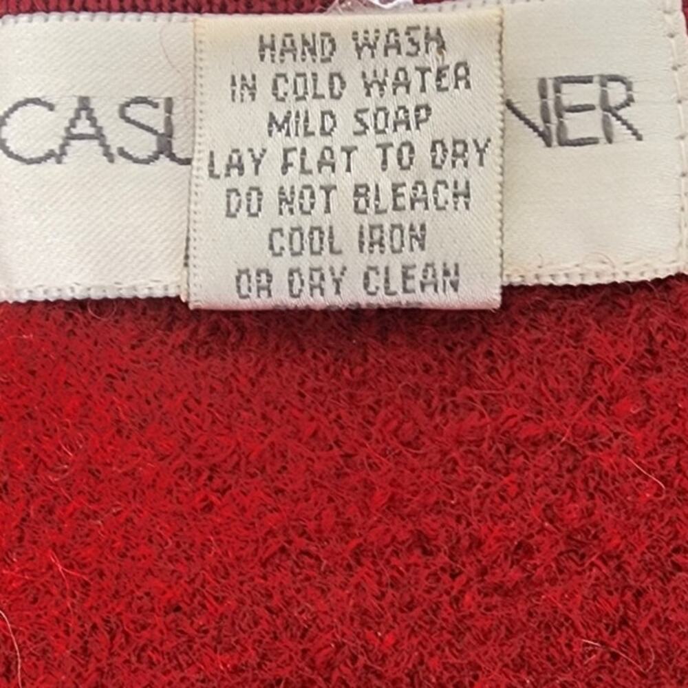 Vintage Casual Corner Red Boho Retro Wool Sleeveless Vest Womens Medium Pockets - Picture 8 of 8